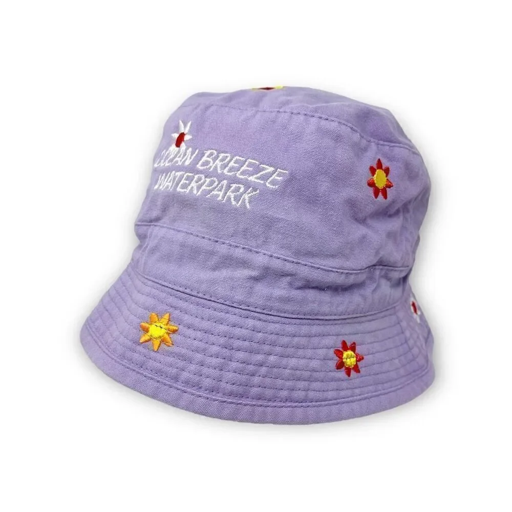 JHats Purple Flower Sun Bucket Hat Cap Child Size Vintage Ocean Breeze Waterpark